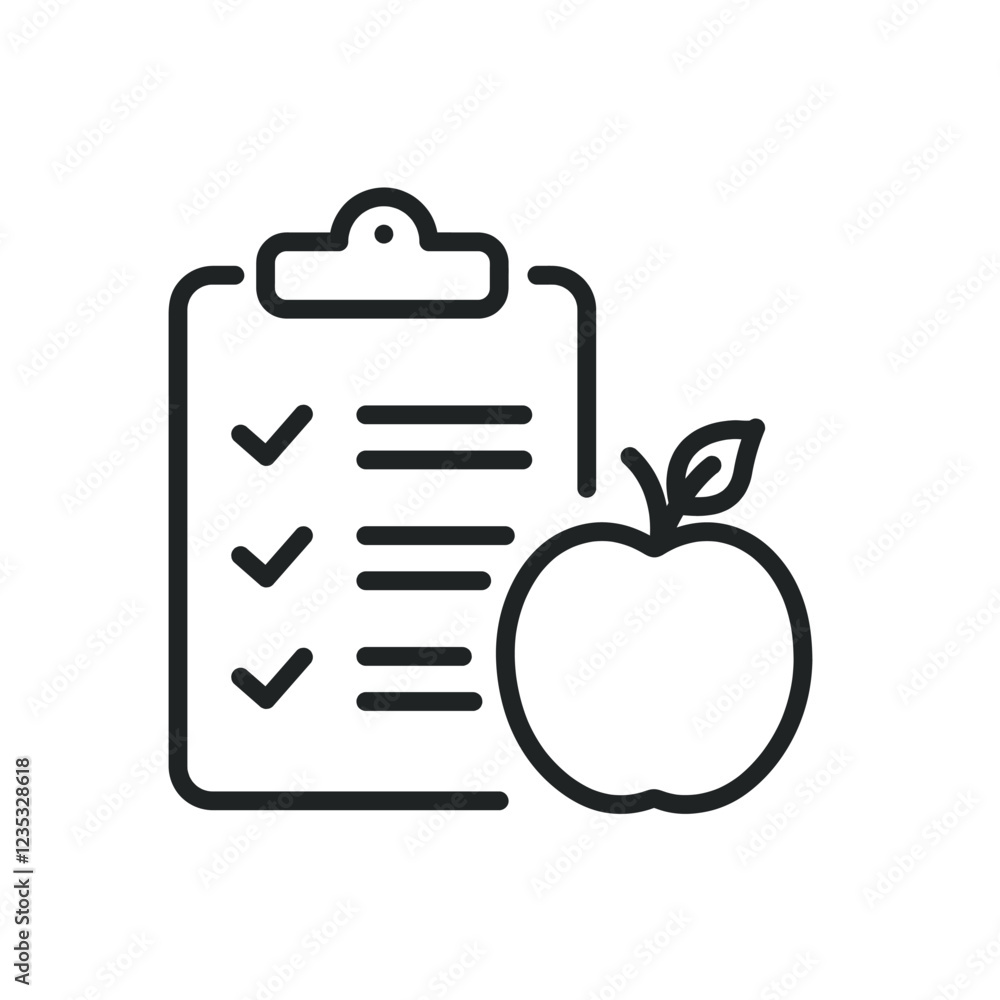Diet meal plan thin line icons. Editable stroke and Perfect pixel on transparent background Diet meal plan thin line icons. Editable stroke and Perfect pixel on transparent background