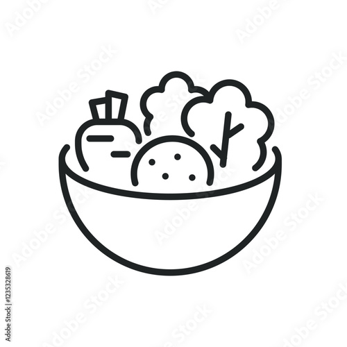Healthy food thin line icons. Editable stroke and Perfect pixel on transparent background