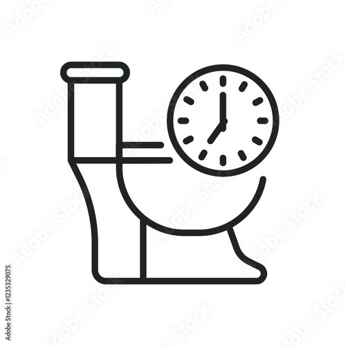 Bathroom time thin line icons. Editable stroke and Perfect pixel on transparent background