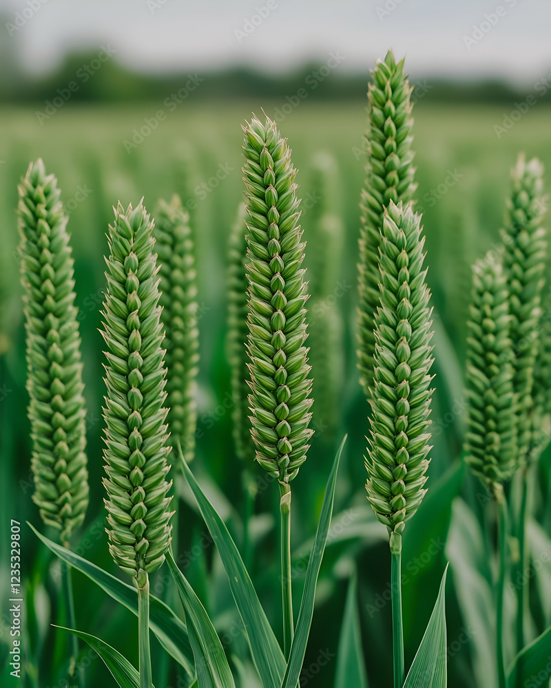 Vibrant Green Wheat Field Illustration Lush Nature Photography Vibrant Green Wheat Field Illustration Lush Nature Photography