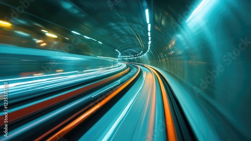 A futuristic underground tunnel system for high-speed transport.