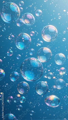 Wallpaper Mural Ethereal underwater bubbles with reflected light and rainbows Torontodigital.ca