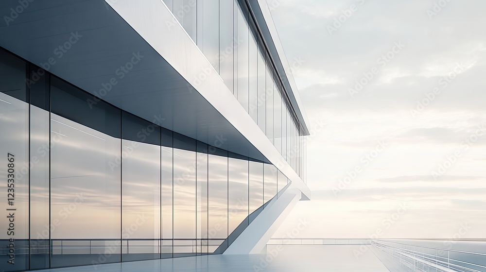 Obraz premium A high-performance energy-efficient glass faade on a modern house.