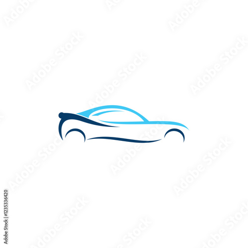 Modern sports car vector logo design. Sports car and car racing logo design template.