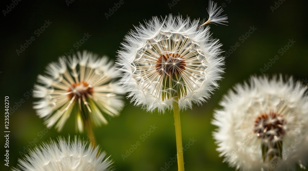 Dandelion Seed Head Blowing in the Wind Flower Dandelion Seed Head Blowing in the Wind Flower