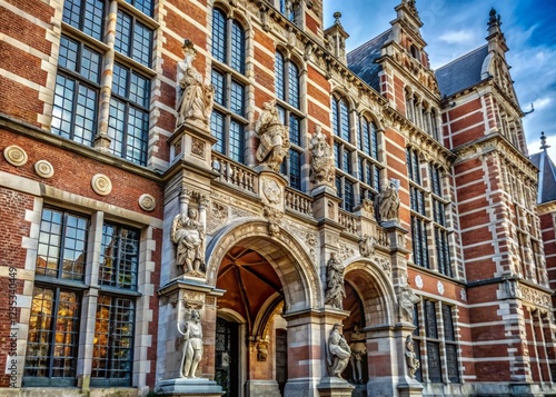 Rijksmuseum Amsterdam Exterior: Architectural Detail, Reliefs & Entrance Passage, Netherlands