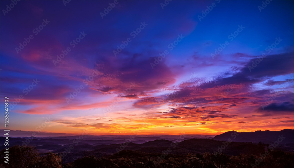 Obraz premium stunning twilight sky with purple orange and blue colorations