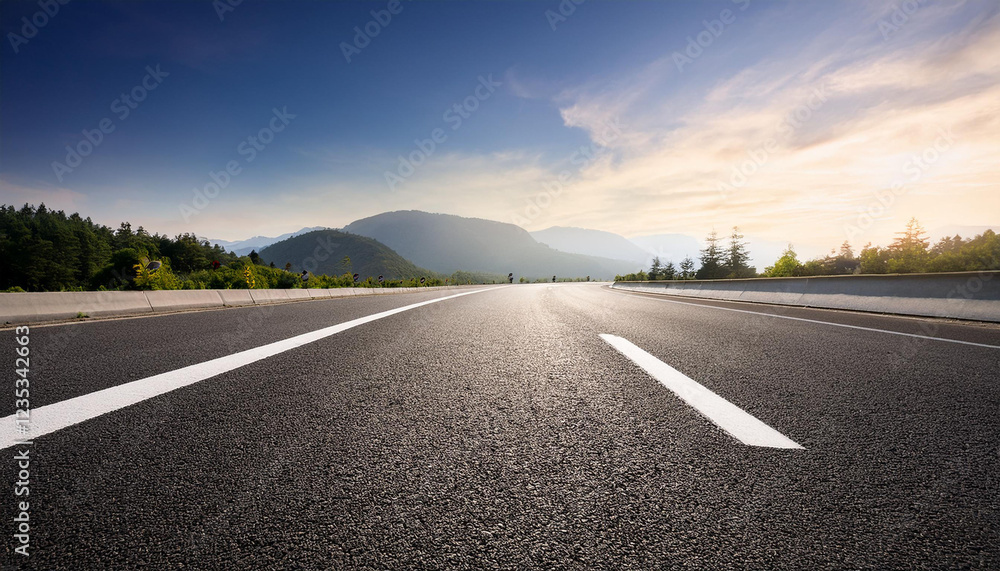 Fototapeta premium asphalt road with lining