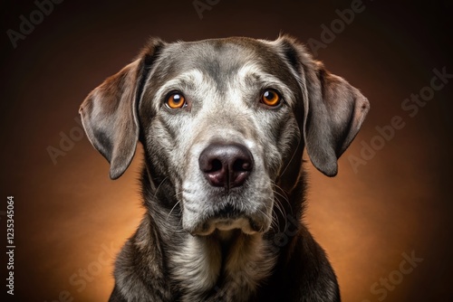 Wallpaper Mural Senior Lab Mix Dog in Studio Portrait with Low Light Background Torontodigital.ca