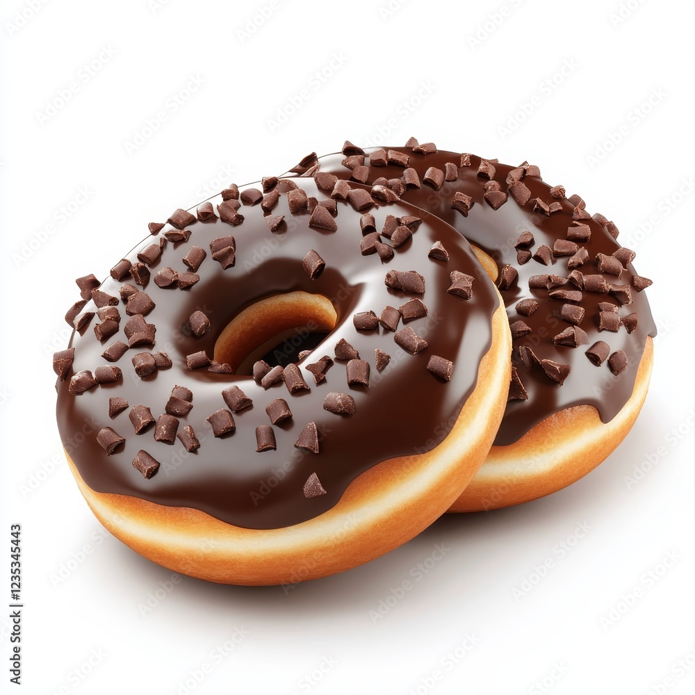 Chocolate donuts isolated on white background Chocolate donuts isolated on white background