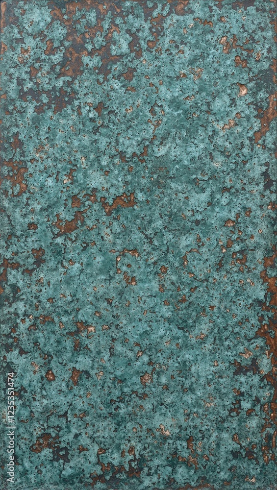 Weathered copper with green patina showcasing intricate patterns and textures Weathered copper with green patina showcasing intricate patterns and textures