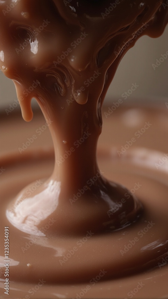 Decadent milk chocolate cascading in a luxurious chocolate fountain Decadent milk chocolate cascading in a luxurious chocolate fountain
