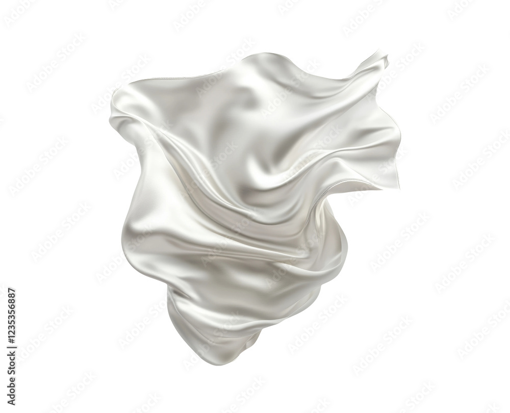Elegant White Fabric on Transparent Background Elegant White Fabric on Transparent Background
