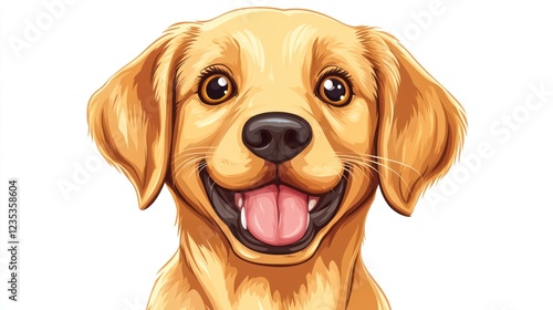 Happy Golden Retriever Puppy Portrait (1) photo