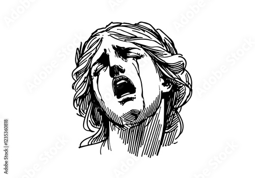 Greek Goddess Aphrodite hand drawn sketch vector