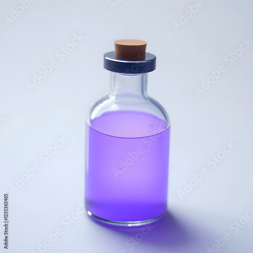 3D Purple Magic Potion Bottle for Fantasy Game