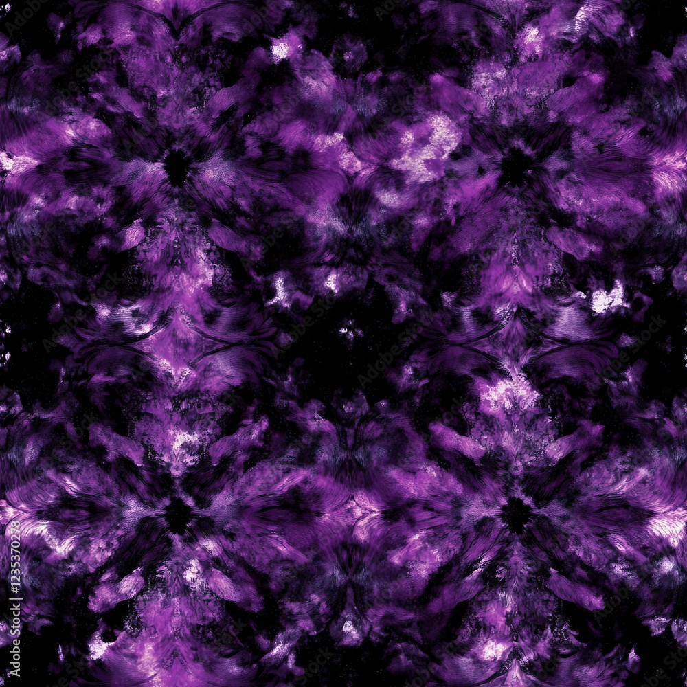 The flower is surrounded by a purple and black swirl pattern The flower is surrounded by a purple and black swirl pattern