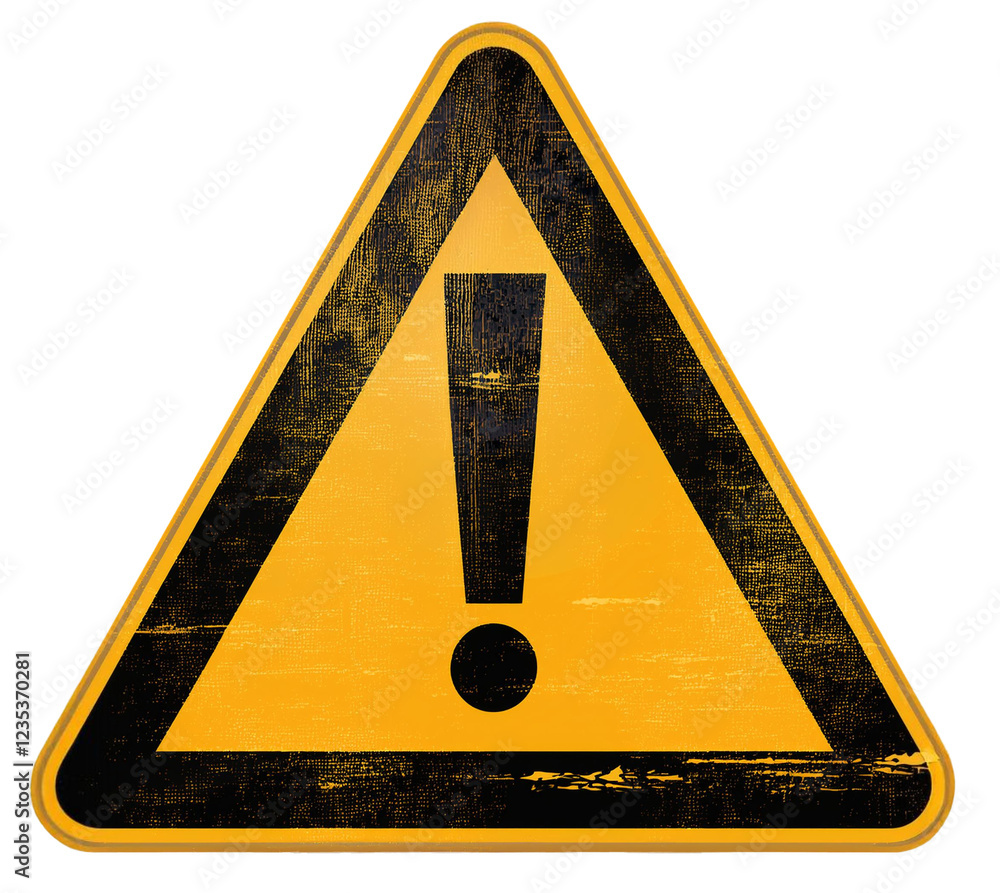 exclamation danger sign, isolated with transparency