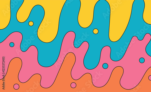 Illustration background liquid retro splash unique design