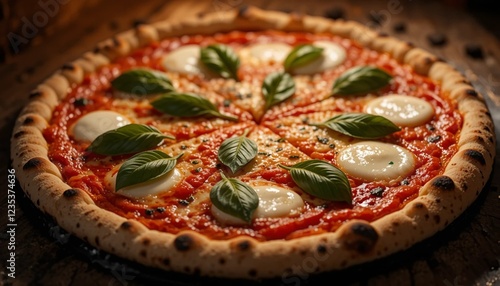 Authentic Italian Margherita Pizza Fresh Out of the Oven photo