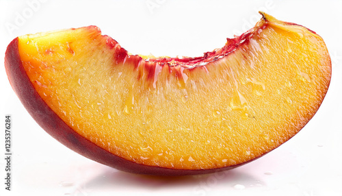 ripe peach fruit slice