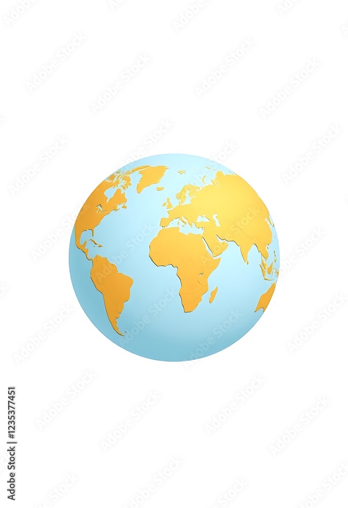 Naklejka premium A Simple Stylized Earth Globe Illustration