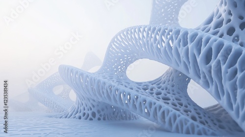 Abstract Snow Formation with Large Ovals and Holes