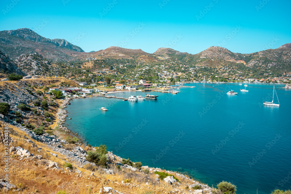 Fototapeta premium Resort town Selimiye on the south west coast of Turkey on the Bozburun Peninsula. 