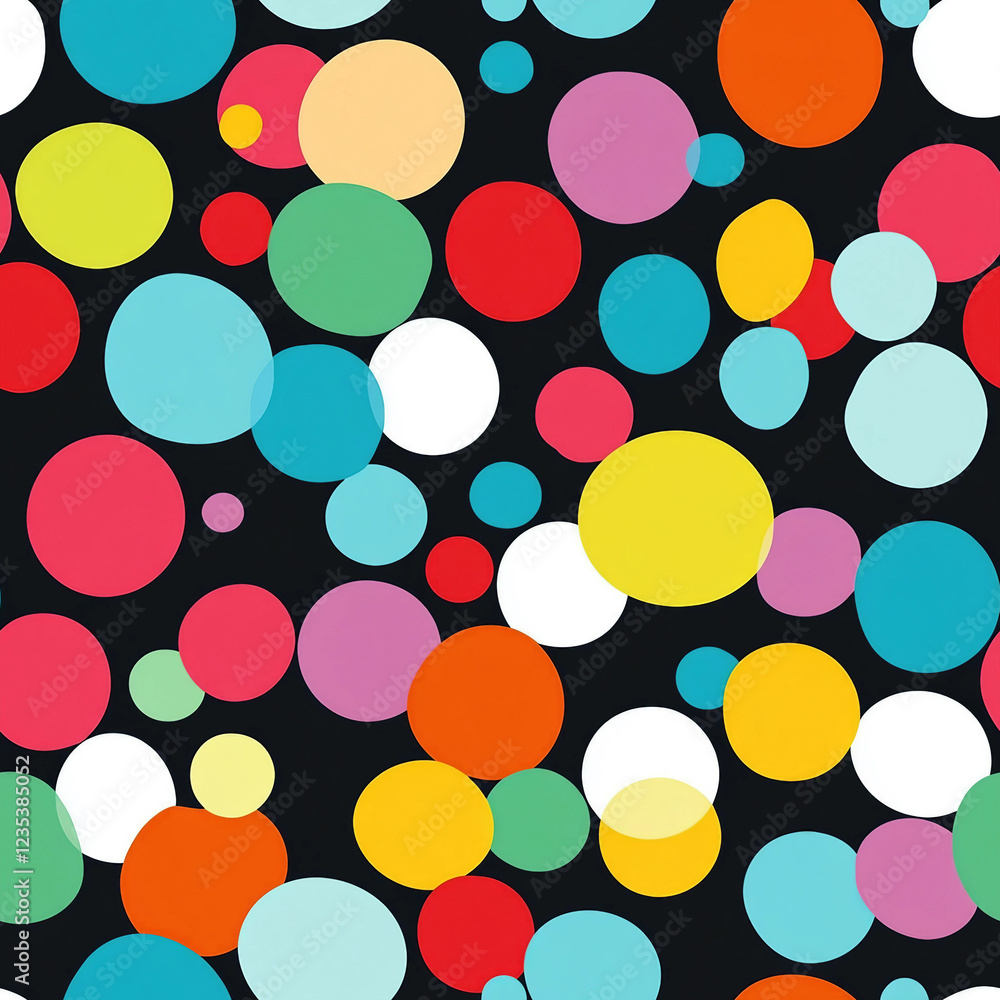 A colorful pattern of circles in various shades of blue, red, yellow, and green A colorful pattern of circles in various shades of blue, red, yellow, and green