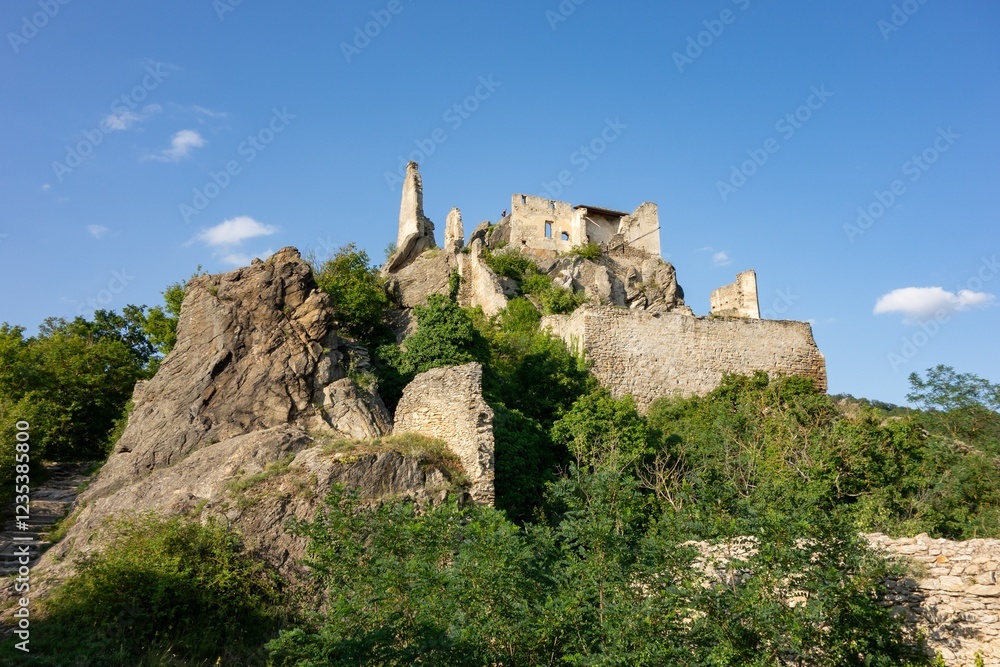 Ruin of Durnstein stone castle in Austria