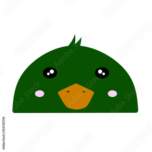 cute mallard duck vector, cartoon duck face, drawing duck  face easy and simple full color