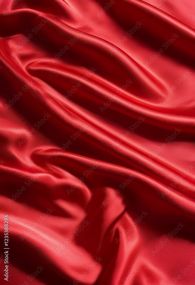 Closeup of rich red satin fabric, elegantly draped, showcasing its smooth texture and luxurious sheen. The folds create a sense of depth and movement. Closeup of rich red satin fabric, elegantly draped, showcasing its smooth texture and luxurious sheen. The folds create a sense of depth and movement.