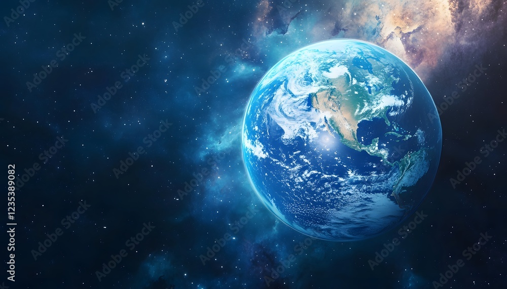 Naklejka premium Planet Earth Viewed From Space Showing North America