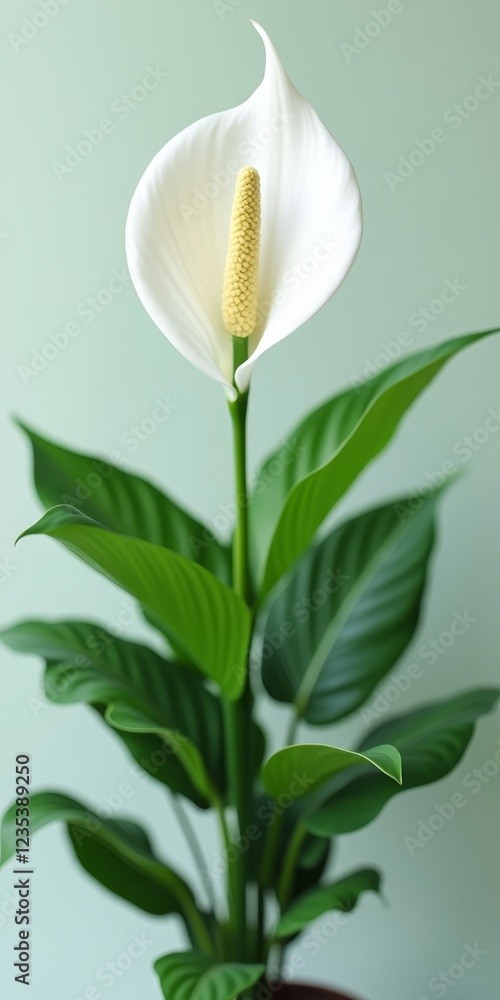 Fototapeta premium A flowering plant known for its long-lasting blooms and ability to purify the air