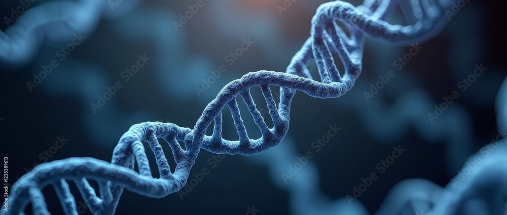 A double helix structure composed of nucleotides, storing genetic information