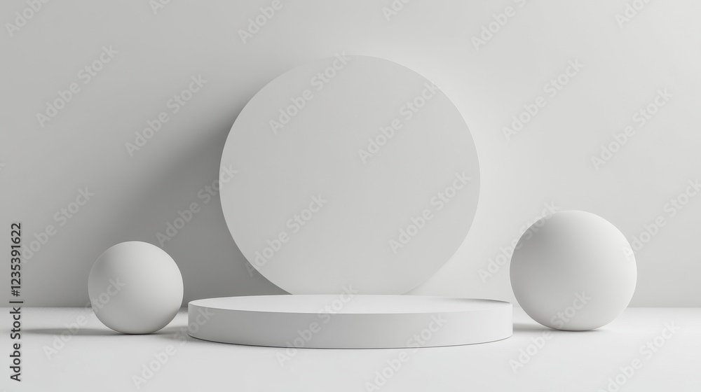 Minimalist White Geometric Display Platform Design Minimalist White Geometric Display Platform Design