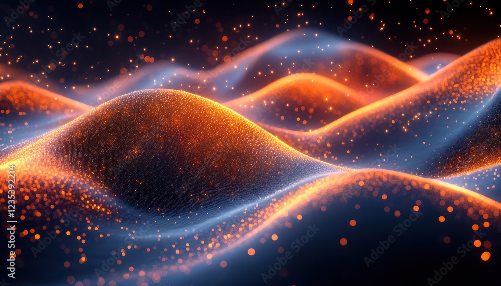 Fototapeta premium Overlapping glowing waves forming a futuristic layered abstract design
