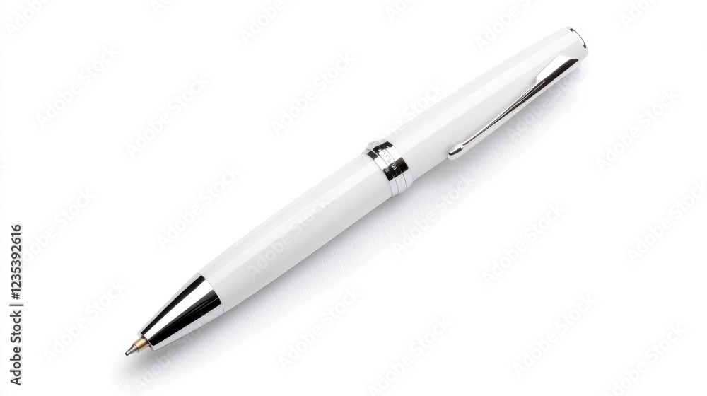 White pen on white background, office supplies White pen on white background, office supplies