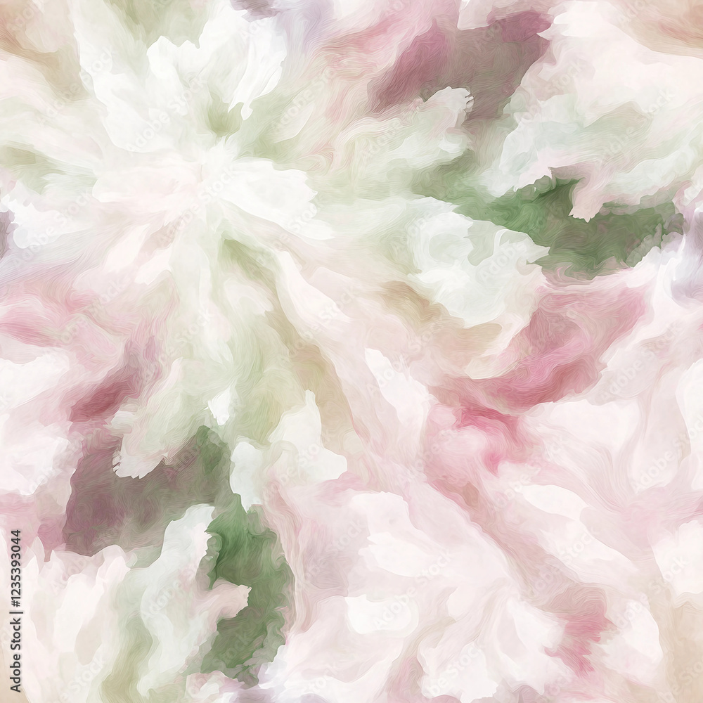 Fototapeta premium A painting of a flower with green and pink colors