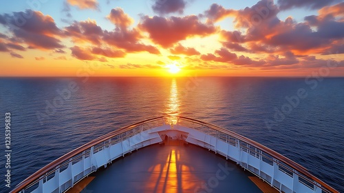 Majestic Ocean Sunset Cruise Ship View