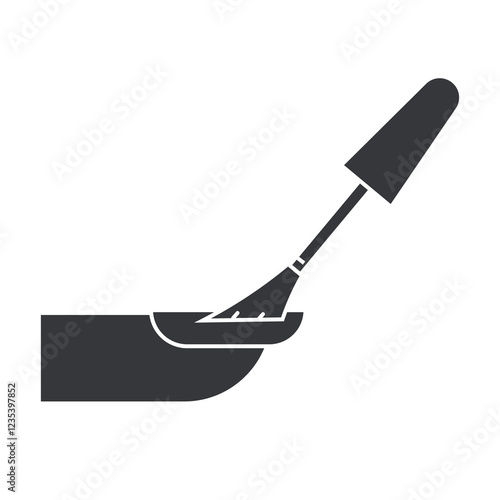 Isolated pictogram of nail polish representing a symbol of women's beauty and elegance