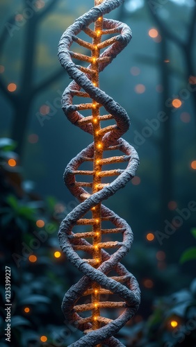 A double helix structure composed of nucleotides, containing genetic information