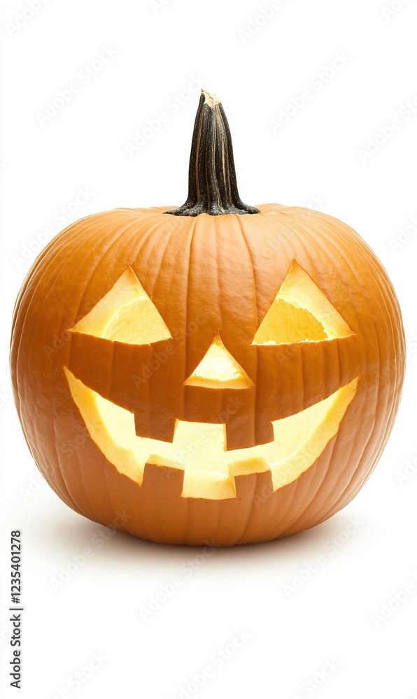 Glowing jack-o'-lantern on white background for Halloween Glowing jack-o'-lantern on white background for Halloween