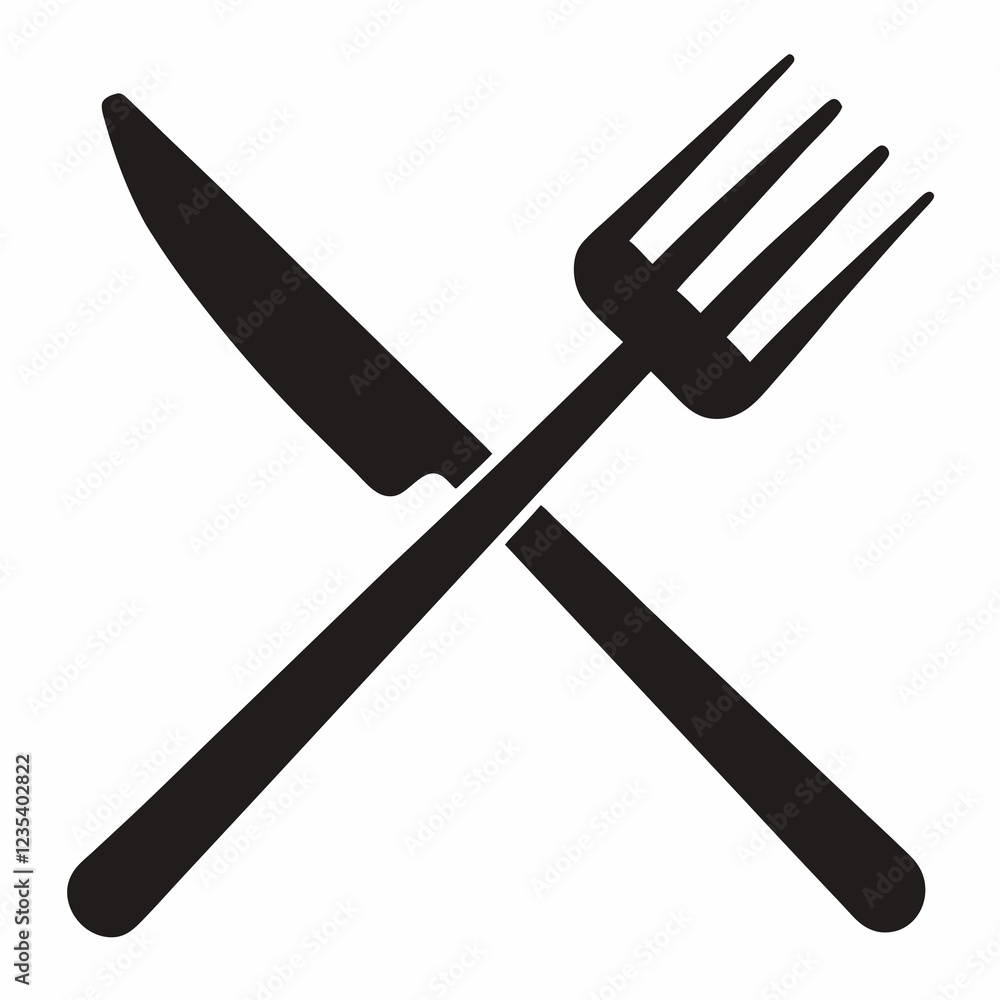 Crossed Fork and Knife Icon for Dining Crossed Fork and Knife Icon for Dining