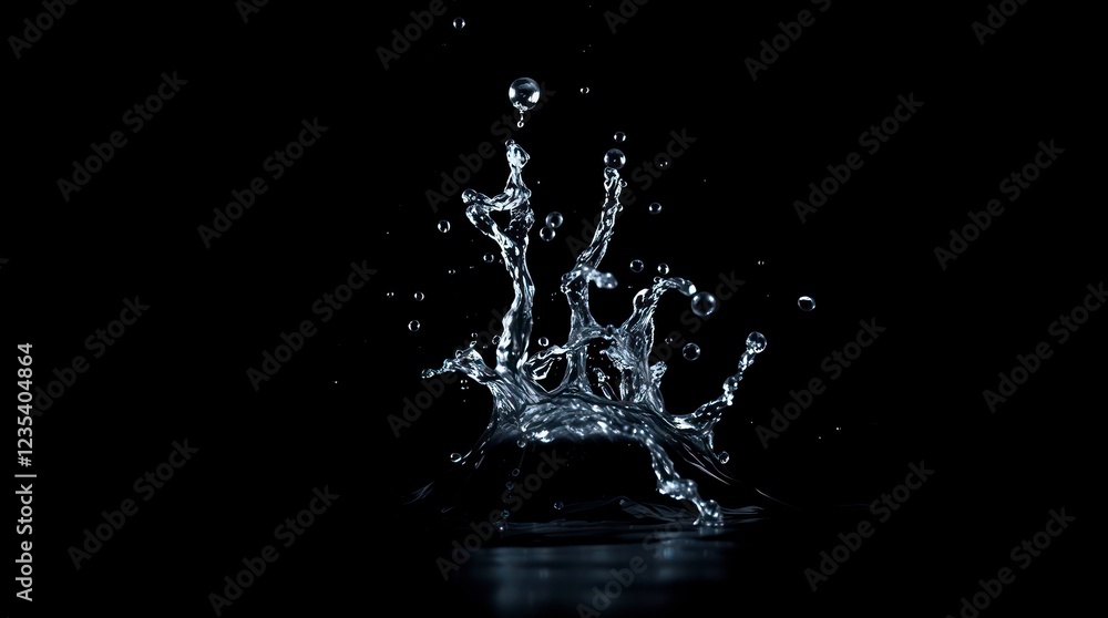 splash of water drops on a black background. splash of water drops on a black background.