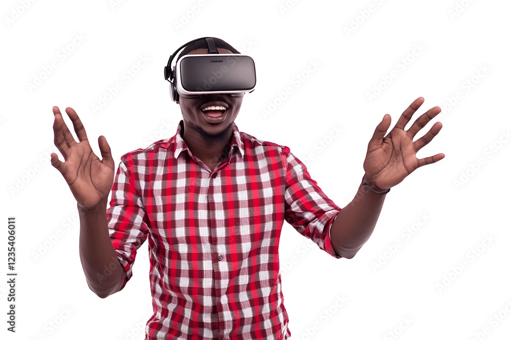 Man Experiencing Virtual Reality Man Experiencing Virtual Reality