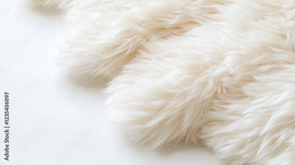 Soft cream-colored fur texture on white background Soft cream-colored fur texture on white background
