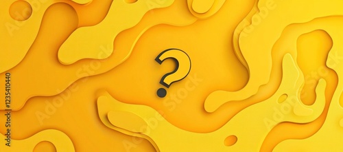 Abstract yellow background with a question mark. photo