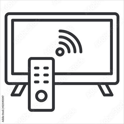 Smart Tv Icon Lineal Style. Vector Illustration Graphic Design