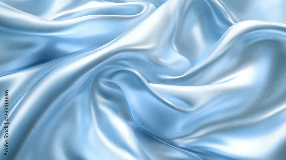 Obraz premium Abstract Drapery of Light Blue Silk Fabric: A Luxurious Texture